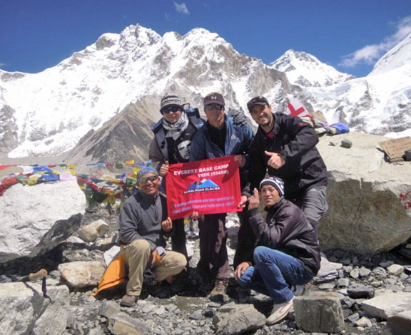 Finally at Everest Base Camp with a group Finally at Everest Base Camp with a group