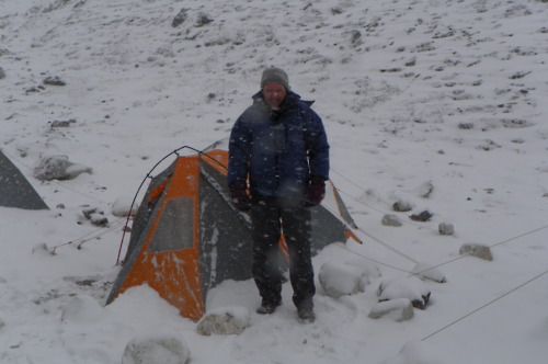 Blizzard at Island Peak Base Camp