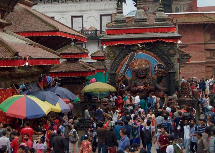 People celebrating a festival in Nepal