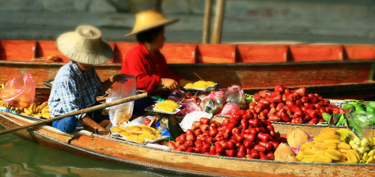 Floating market in Thailand
