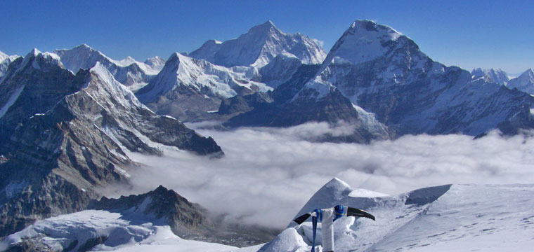 Majestic view of the Himalayas from Mera Peak