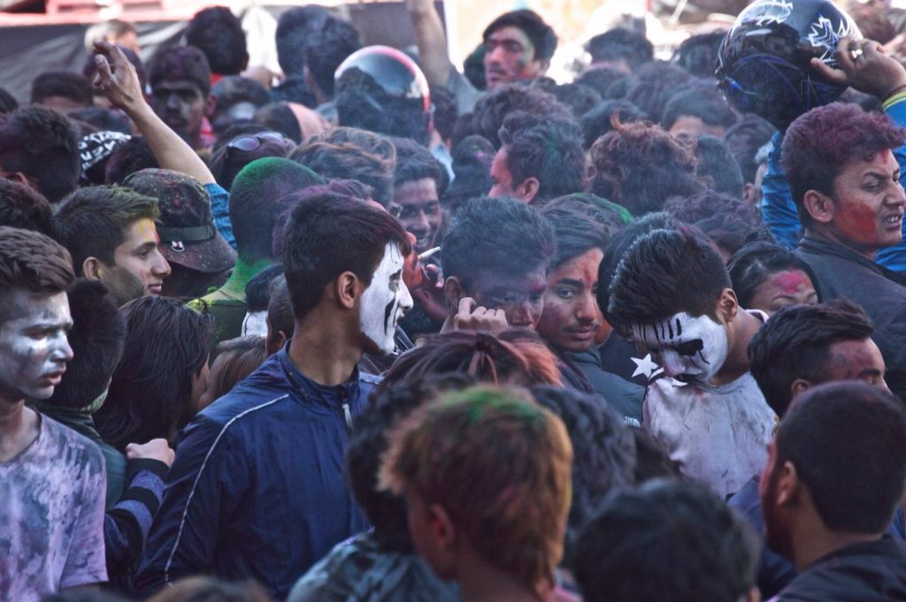 Celebrating Holi at Basantapur Durbar Square