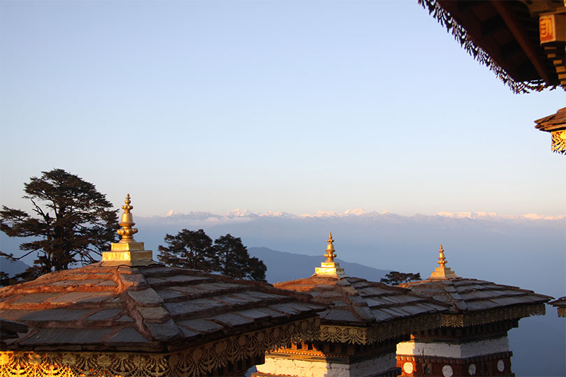 Mountain view from Dochula Pass in Bhutan