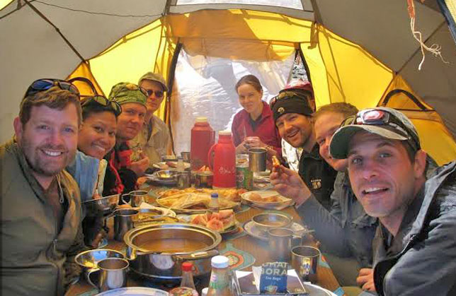 Eating Lunch during Kilimanjaro Climb