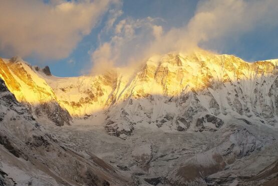 How difficult is it to trek to Annapurna Base Camp? sunrise at annapurna base camp trek