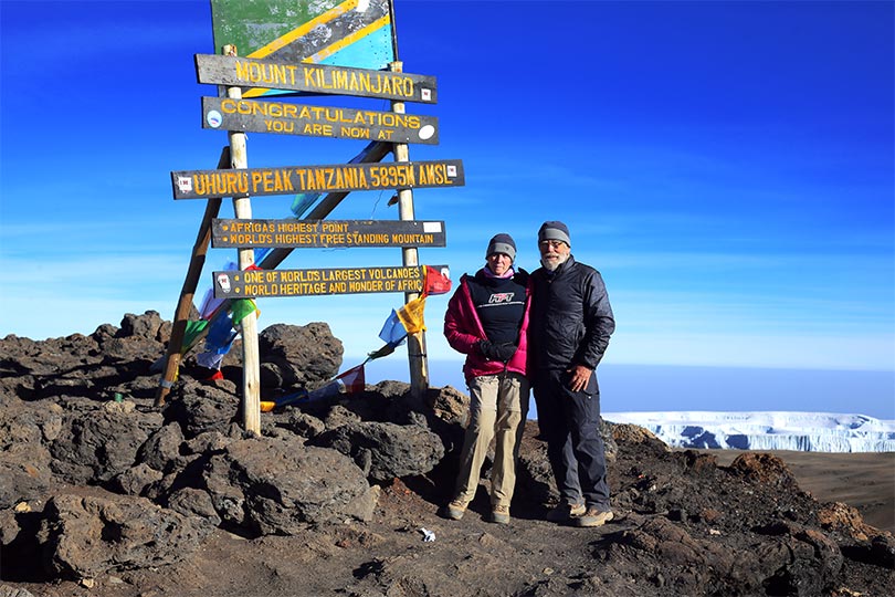 At the top of Mount Kilimanjaro
