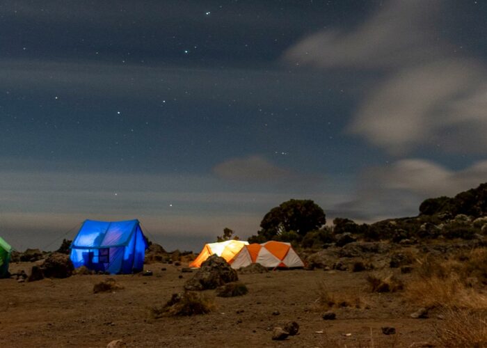 Climbing Kilimanjaro during full moon