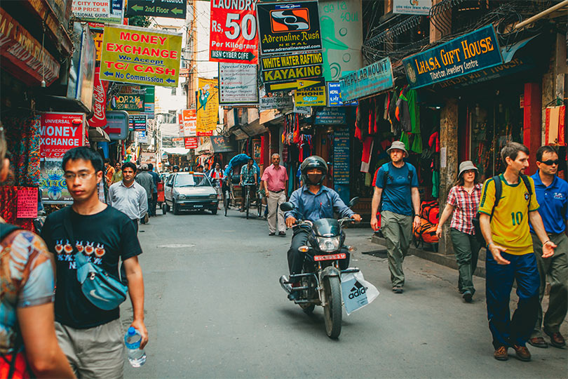 Thamel, the best place for burying gears in Kathmandu
