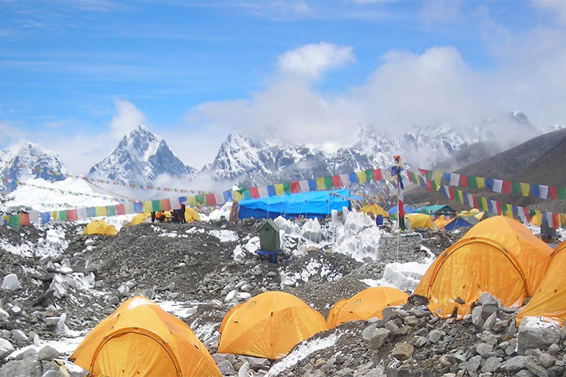 Sleeping at Everest camp