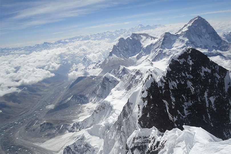 Aerial view of Mount Makalu
