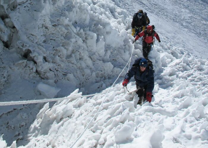 Mountaineers Climbing Island Peak in Nepal