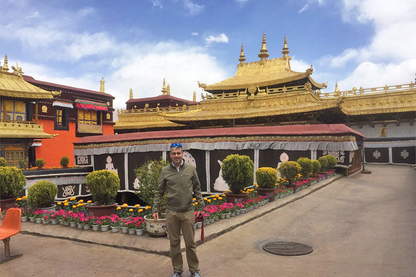 Qoikang Monastery, Jokang, Tibet; Foreign Traveler with a Tibet Travel Permit