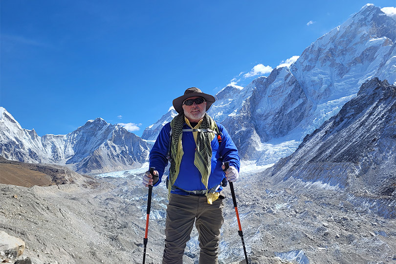 Posing in from of Mount Everest