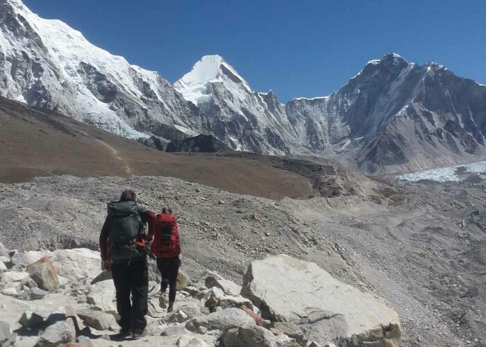 Tourists at an isolated paths which once used to be pack