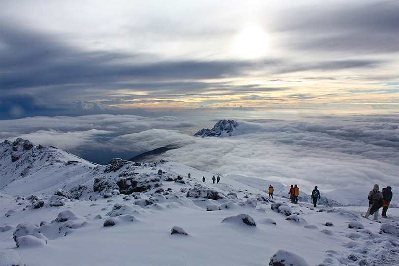 View seen from top of Mount Kilimanjaro; one of the 7 reasons to visit tanzania