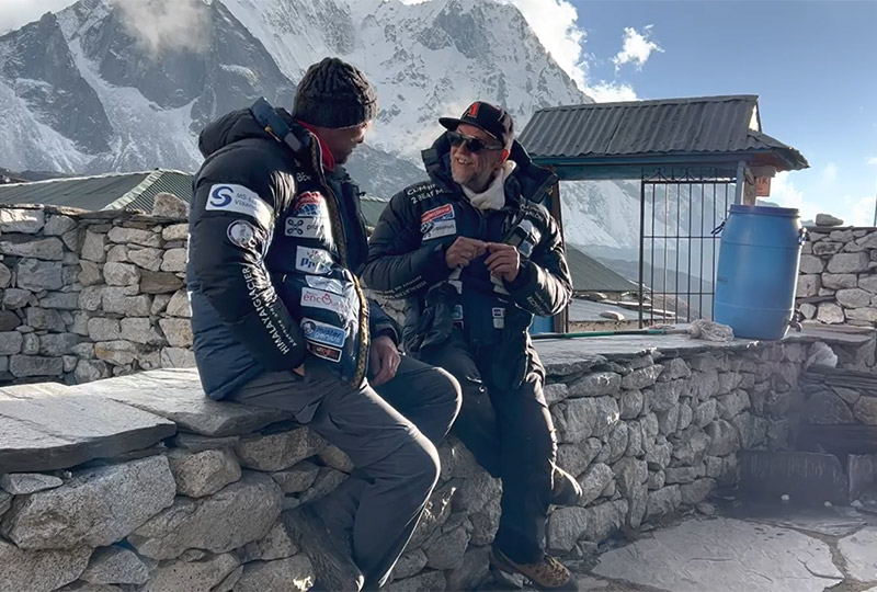 Stephan Galon at base camp of Chukkung Ri