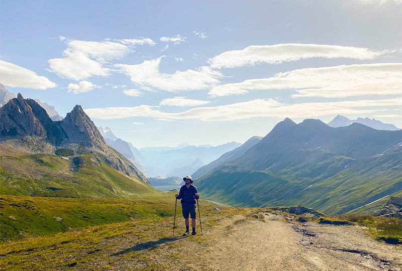 Traveler at Tour du Mont Blanc Hike, Europe