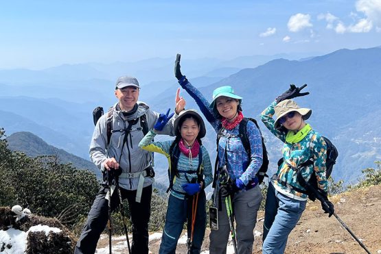 12 Best Family Treks in Nepal family enjoying hike in mardi himal