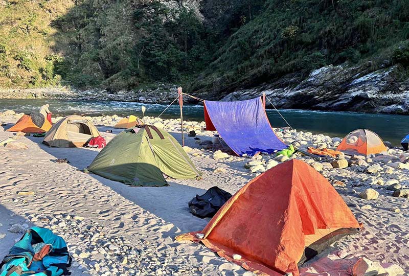 Camping for fishing new karnali river