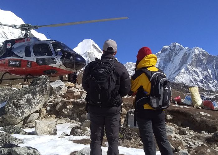 Iryna and Eric everest helicopter tour