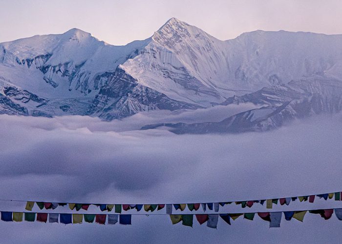 himalayas range view during annapurna circuit trek